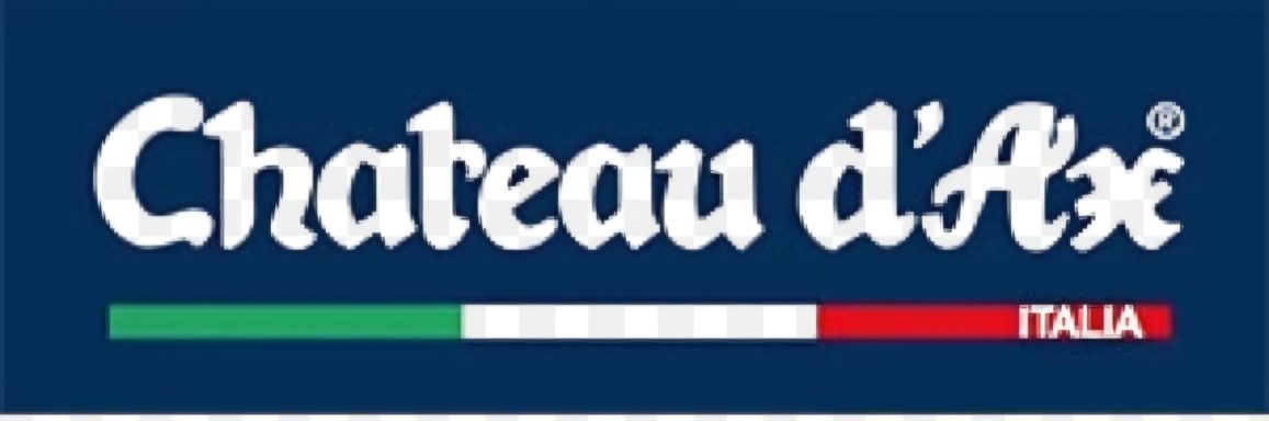 Chateau d'Ax logo with Italian flag colors.