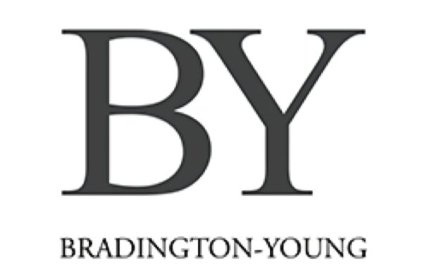 Bradington-Young logo featuring the initials "BY" in an elegant font.
